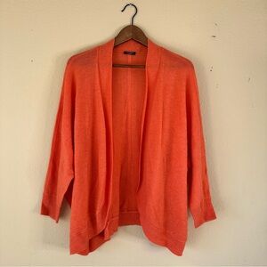 (with hole) 100% cashmere orange light cardigan no buttons size medium M